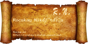 Rocskay Nikétás névjegykártya
